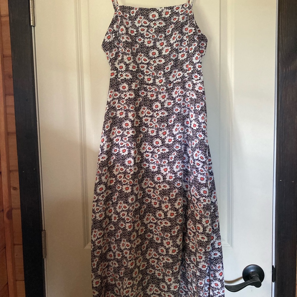 Floral, spaghetti strap, A line dress